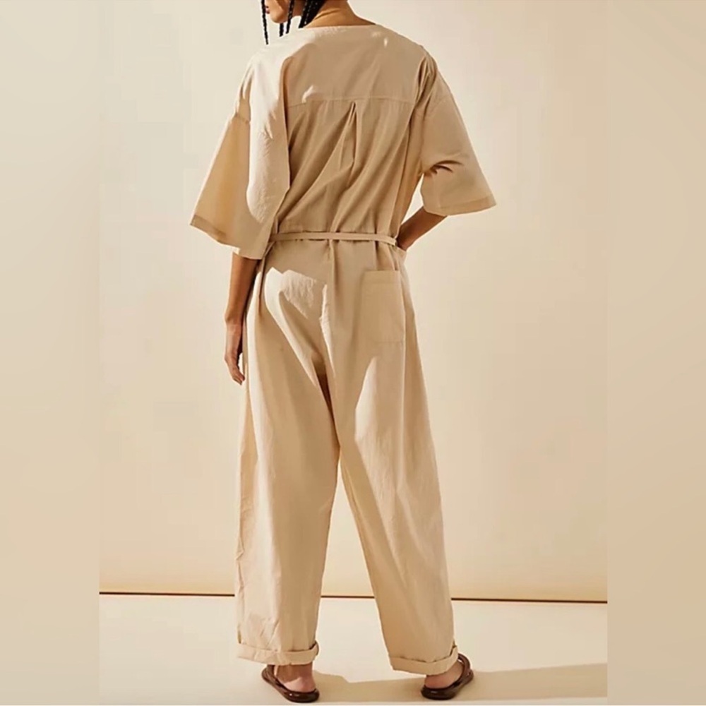 Free People Beige Relaxed Fit Jumpsuit - Picture 4 of 11